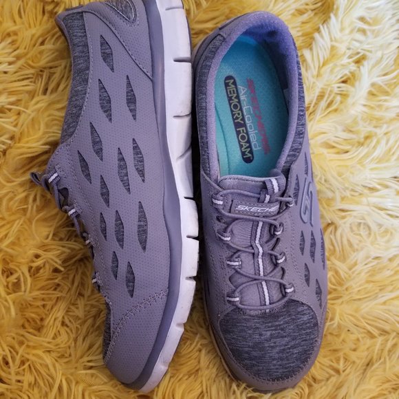 Skechers Flex Air Cooled Memory Foam Slip on Sneakers - Picture 2 of 6